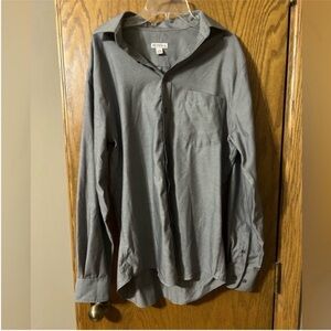 Merona Men's Gray Button-Up dress Shirt small 14-14.5